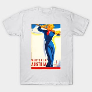 Winter in Austria - Vintage Travel Poster T-Shirt